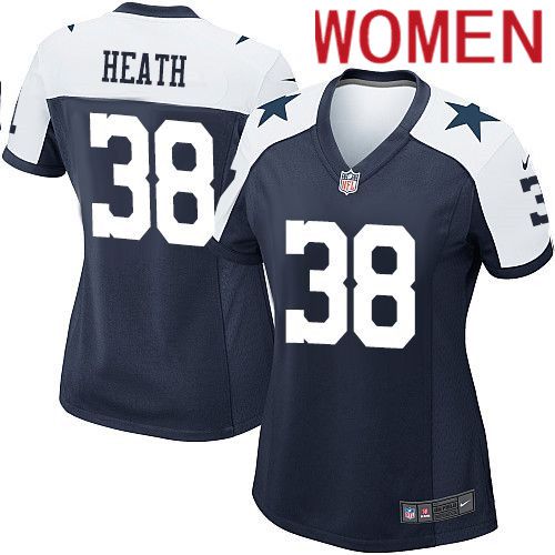 Women Dallas Cowboys #38 Jeff Heath Nike Navy Alternate Game Team NFL Jersey